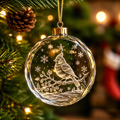 Christmas Tree Ornament Warm Holiday Hanging Decoration Winter Scenery Ornament Acrylic Transparent Acrylic Pendant For Mantel