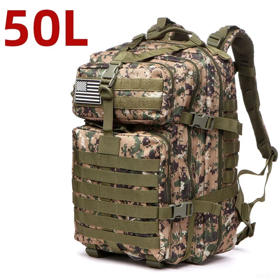 fachgo | 25L/50L 1000D Nylon Waterproof Trekking Fishing Hunting Bag Backpack Outdoor Rucksacks Tactical Sports Camping Hiking