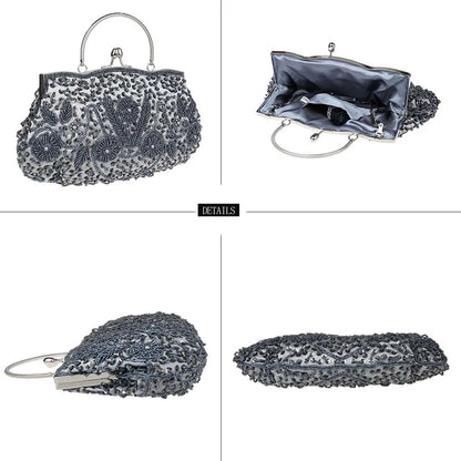 fachgo | Beaded Bridal Clutch Evening Bag