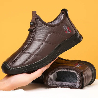 fachgo | Winter men's boots are warm waterproof non slip thick walking boots, and oversized work shoes for men aged 38-48 platform boots
