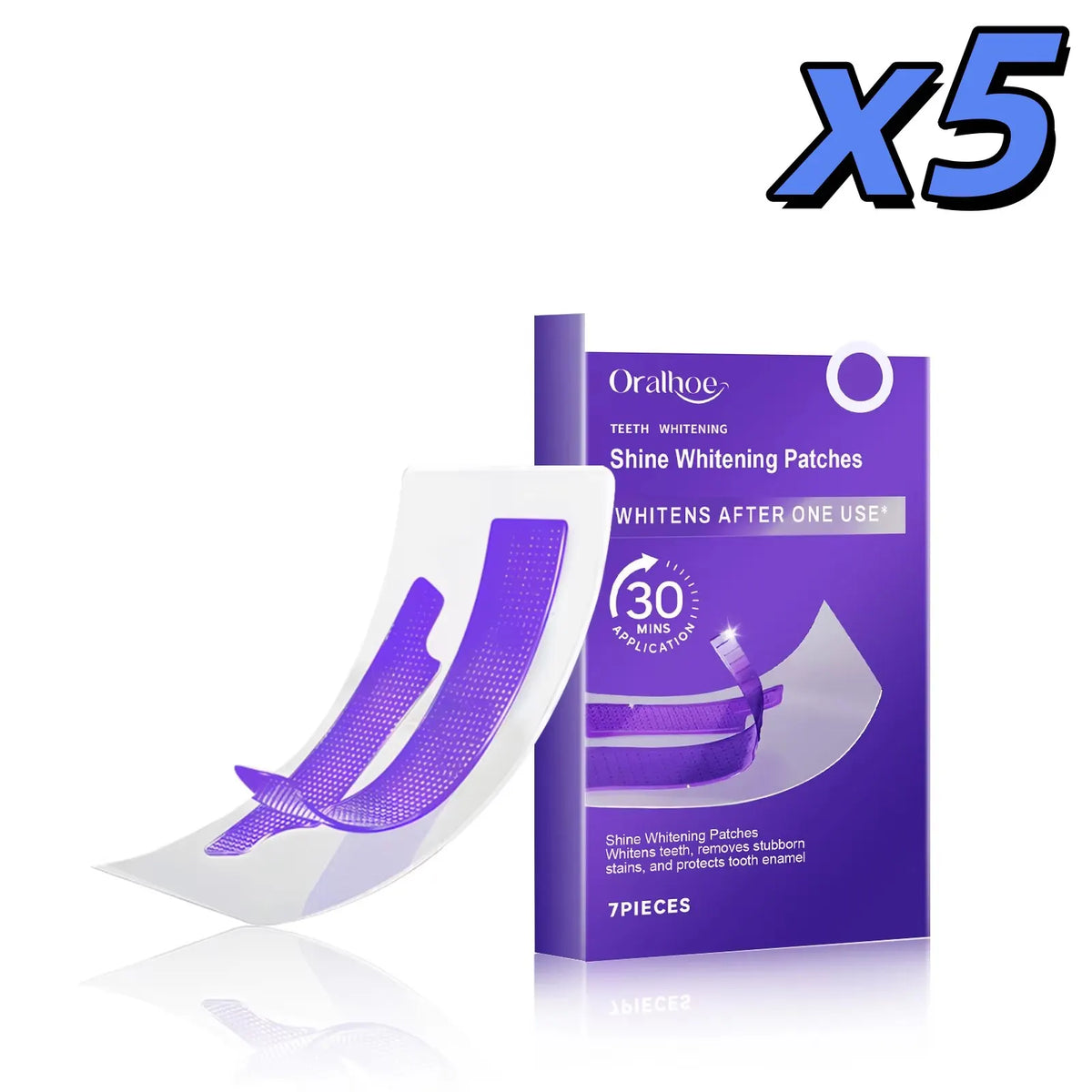 Purple Teeth Whitening Strips – Peroxide-Free, 30-Minute Brightening (7 Strips)