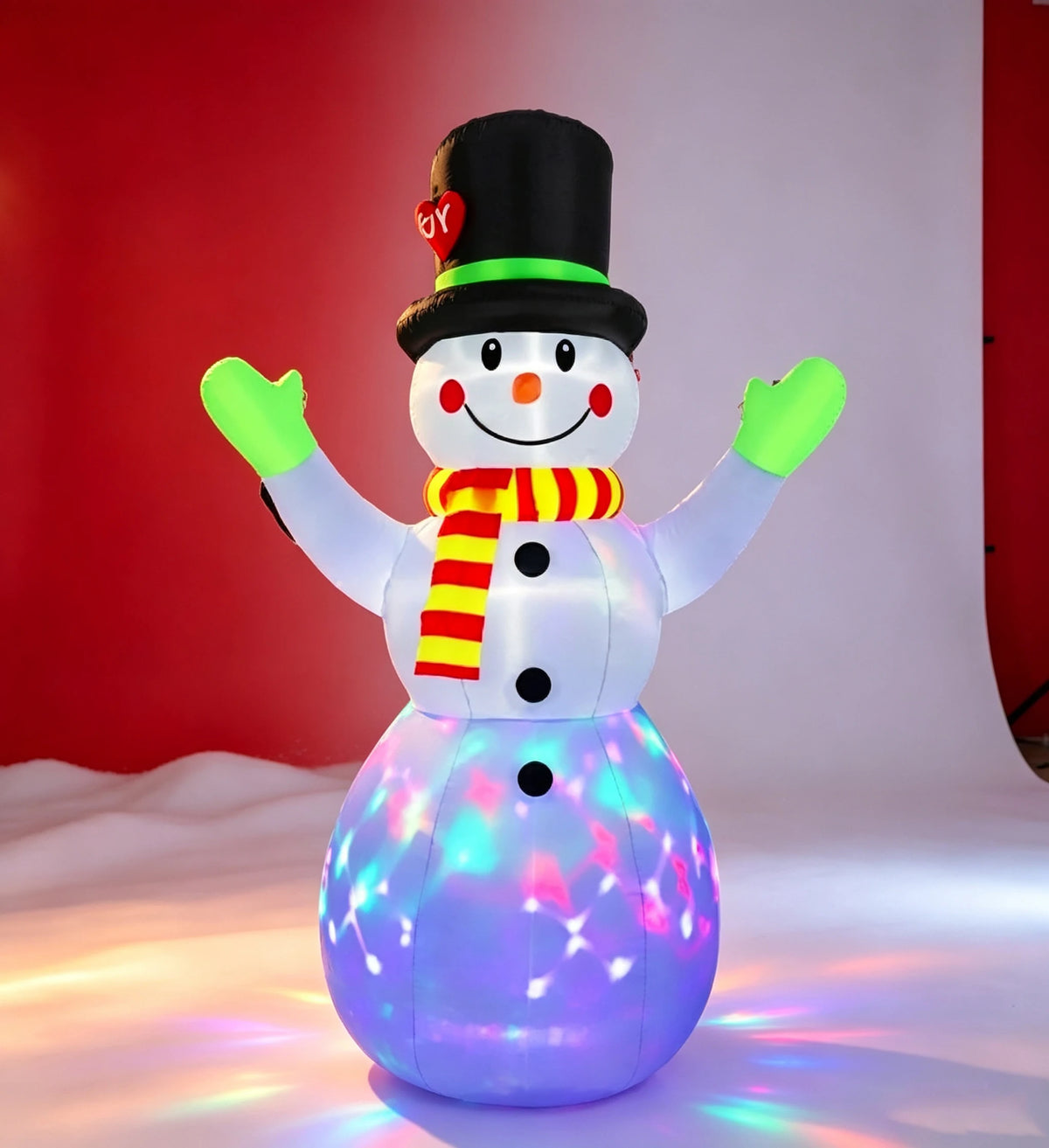 Christmas Lights Snowman Christmas Inflatable Model 210t Polyester Material Direct Supply from Manufacturer Waterproof Led Light-Emitting Inflatable