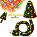 Christmas Projector Light USB Powered Christmas Night Light with 6+ Holiday Patterns Flexible Tree Lamp for Bedroom Ceiling