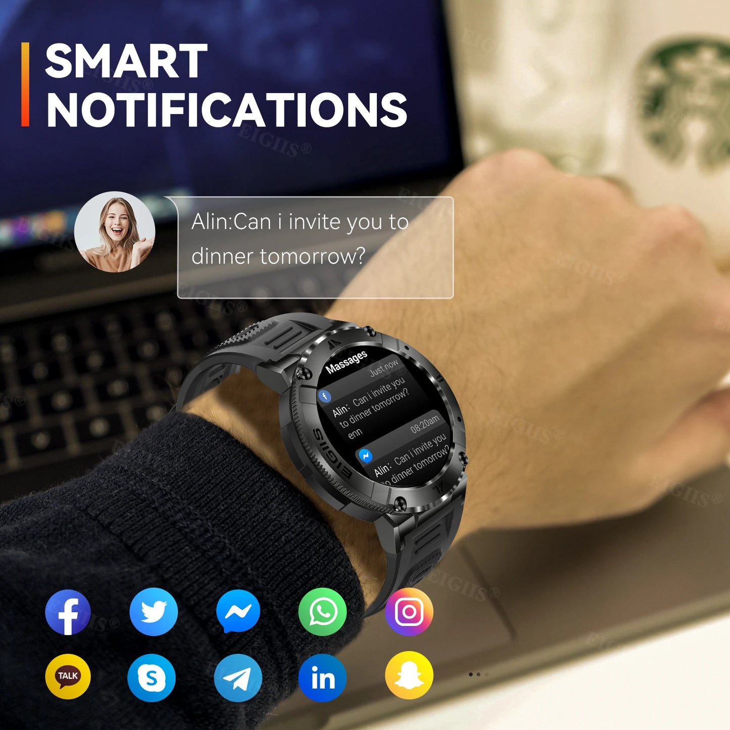 fachgo | LaNikar Smart Watch Men TFT Display Bluetooth Call Blood Pressure Sport Fitness Health Monitor Custom Dial Waterproof Smartwatch