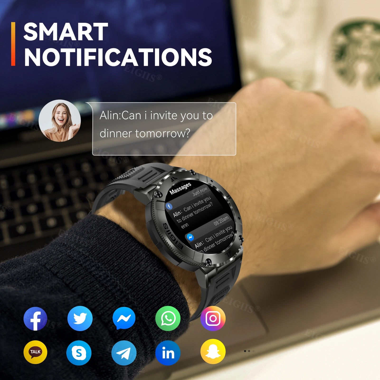 fachgo | LaNikar Smart Watch Men TFT Display Bluetooth Call Blood Pressure Sport Fitness Health Monitor Custom Dial Waterproof Smartwatch