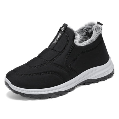 fachgo | Warm Walking Shoes Lightweight Thermal Ankle Boots Non-slip Slip On Sneakers Winter Thick Fur Shoes for Travel Hiking