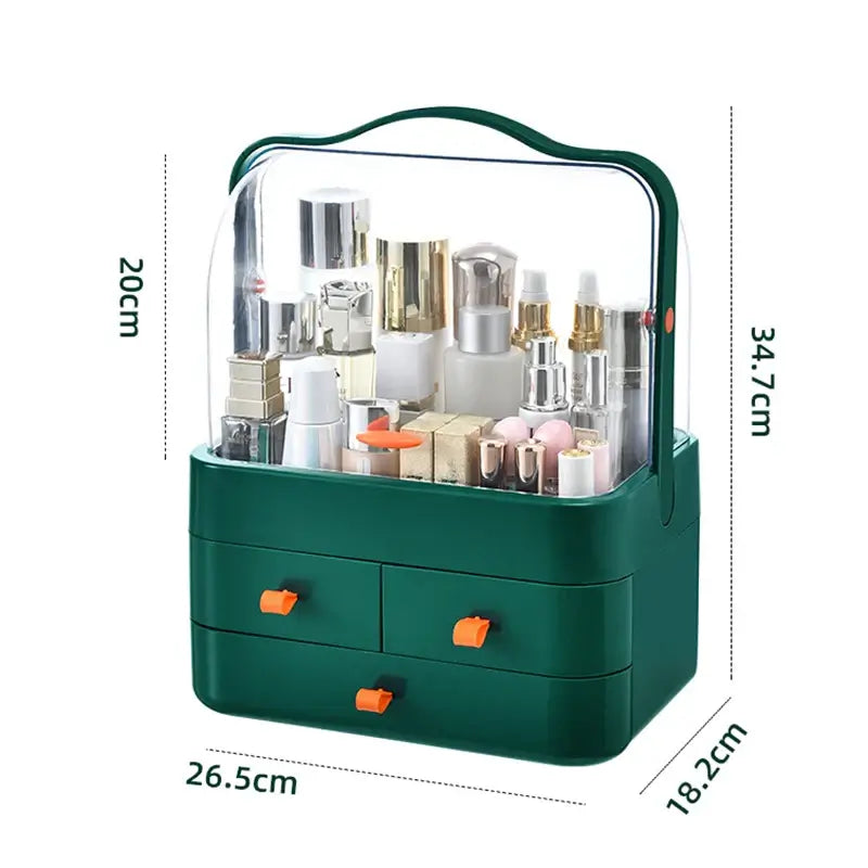 fachgo | 1pc Cosmetics Receiving Box Dust-Proof Desktop Makeup Organizer with Drawer for Skin Care Products Household Storage Box Shelf