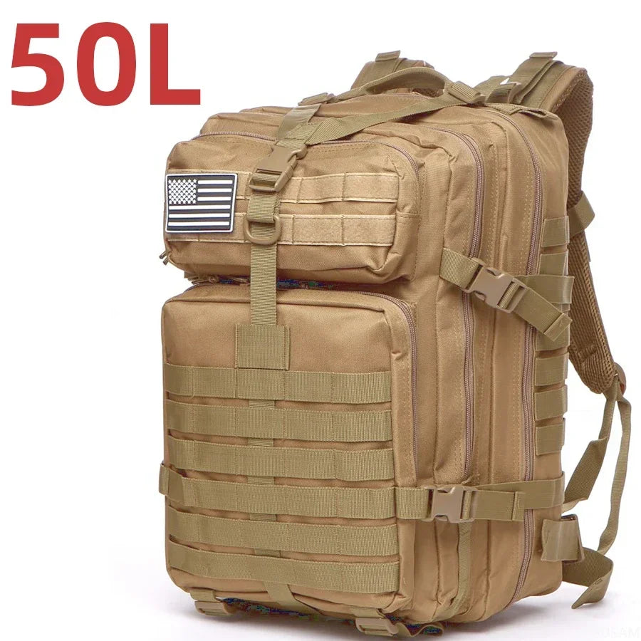 fachgo | 25L/50L 1000D Nylon Waterproof Trekking Fishing Hunting Bag Backpack Outdoor Rucksacks Tactical Sports Camping Hiking