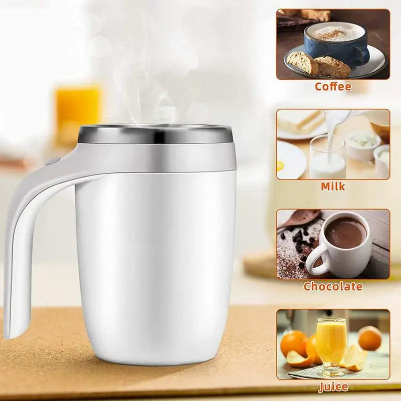 fachgo | Portable Coffee Electric Stirring mug Large Capacity Automatic Blender Cup Stainless Steel Rotating Magnetic home Drinking Tool