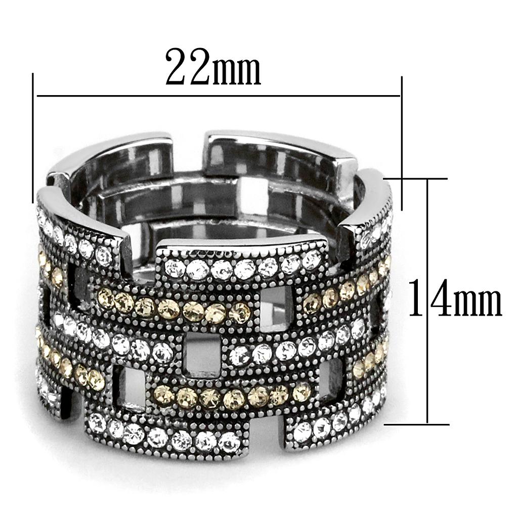 fachgo | TK2987 - High polished (no plating) Stainless Steel Ring with Top