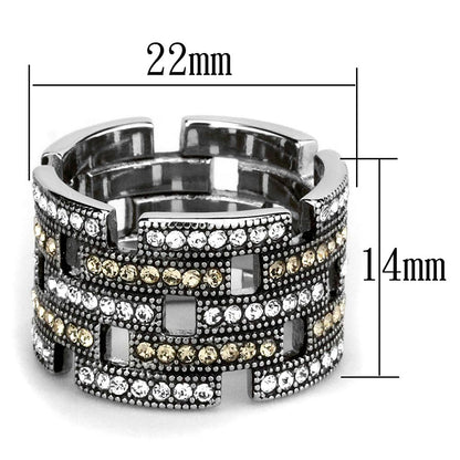 fachgo | TK2987 - High polished (no plating) Stainless Steel Ring with Top
