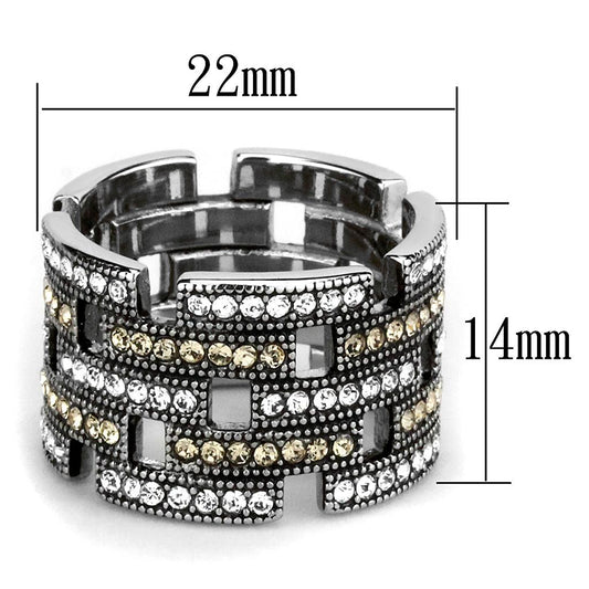 fachgo | TK2987 - High polished (no plating) Stainless Steel Ring with Top