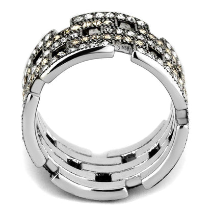 fachgo | TK2987 - High polished (no plating) Stainless Steel Ring with Top