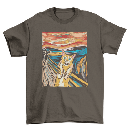fachgo | The Scream parody cat t-shirt