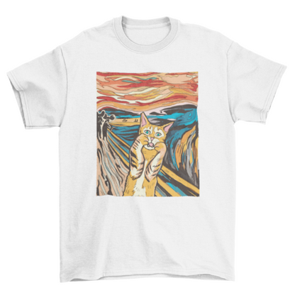 fachgo | The Scream parody cat t-shirt