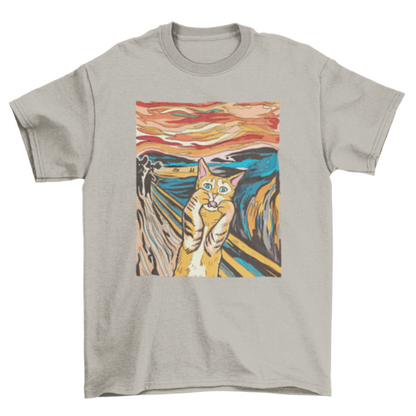 fachgo | The Scream parody cat t-shirt
