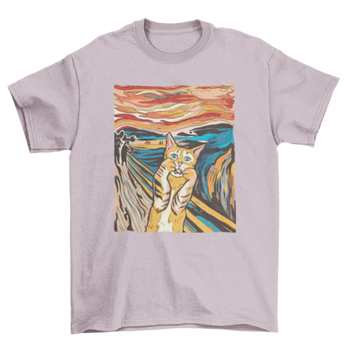 fachgo | The Scream parody cat t-shirt