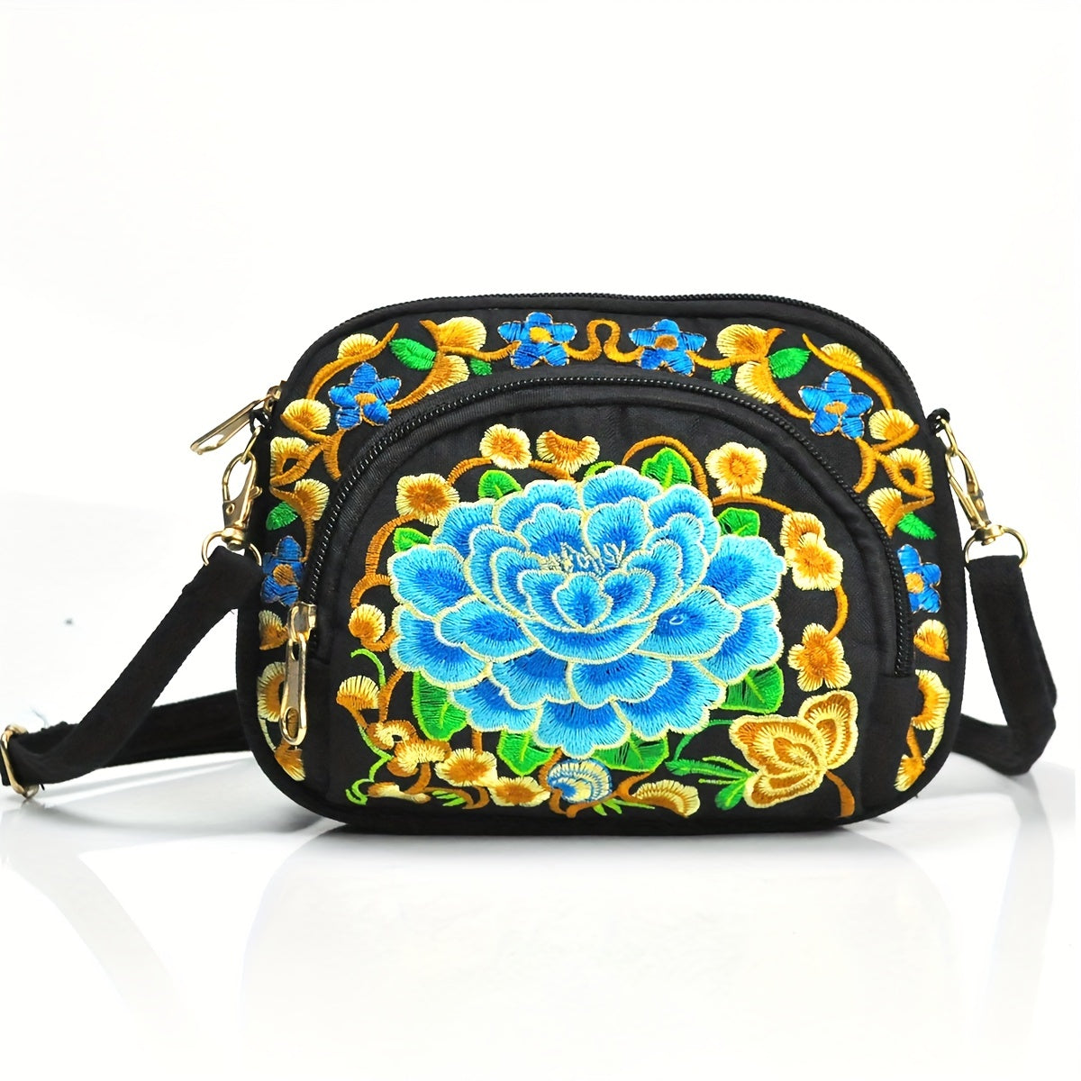 fachgo | Floral Embroidered Crossbody Bag for Women