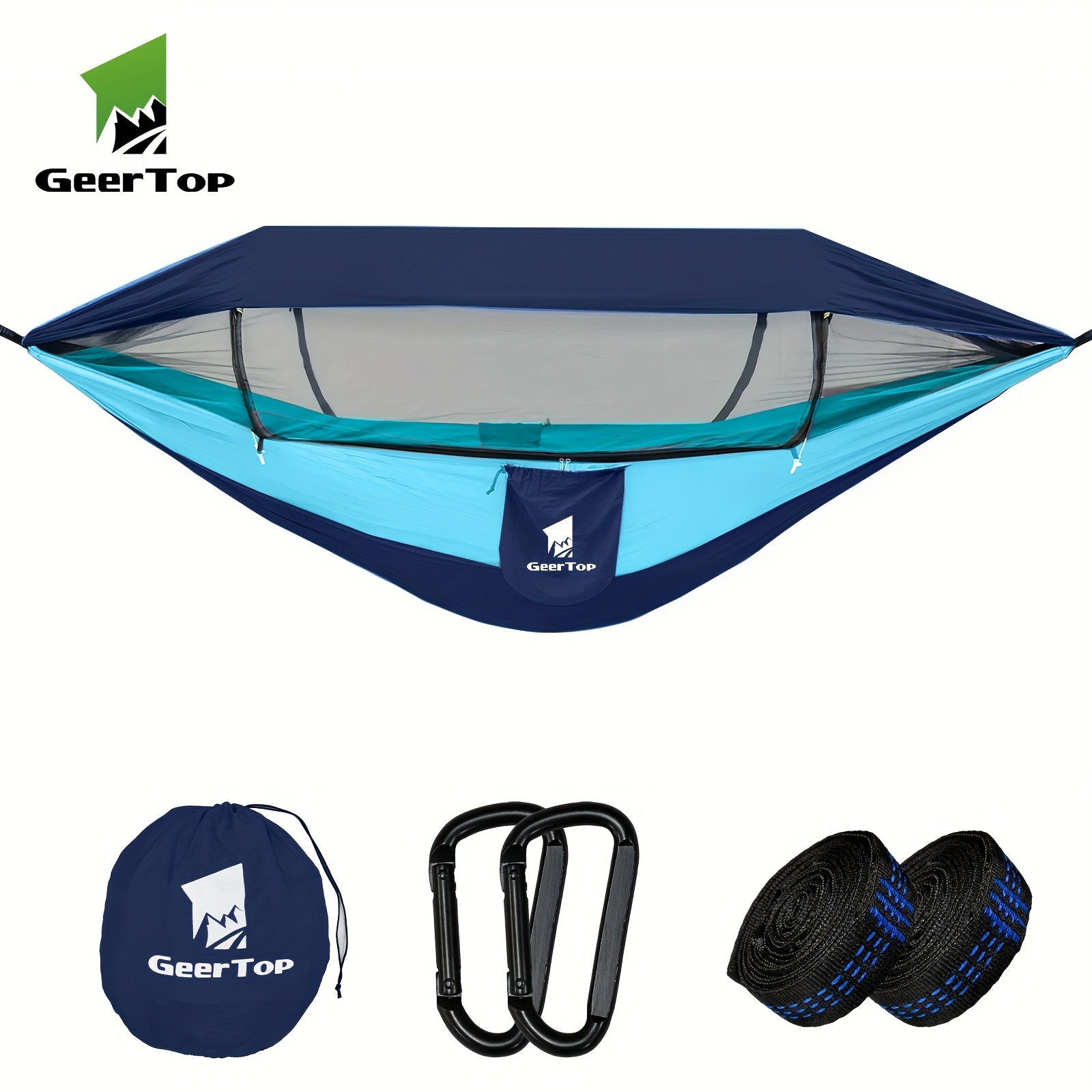 fachgo | GEERTOP 3in 1 Outdoor Hammock with Mosquito Net Sun Shelter, Double Sleep Rest Camping Hammock for Backpacking Travel Garden Park