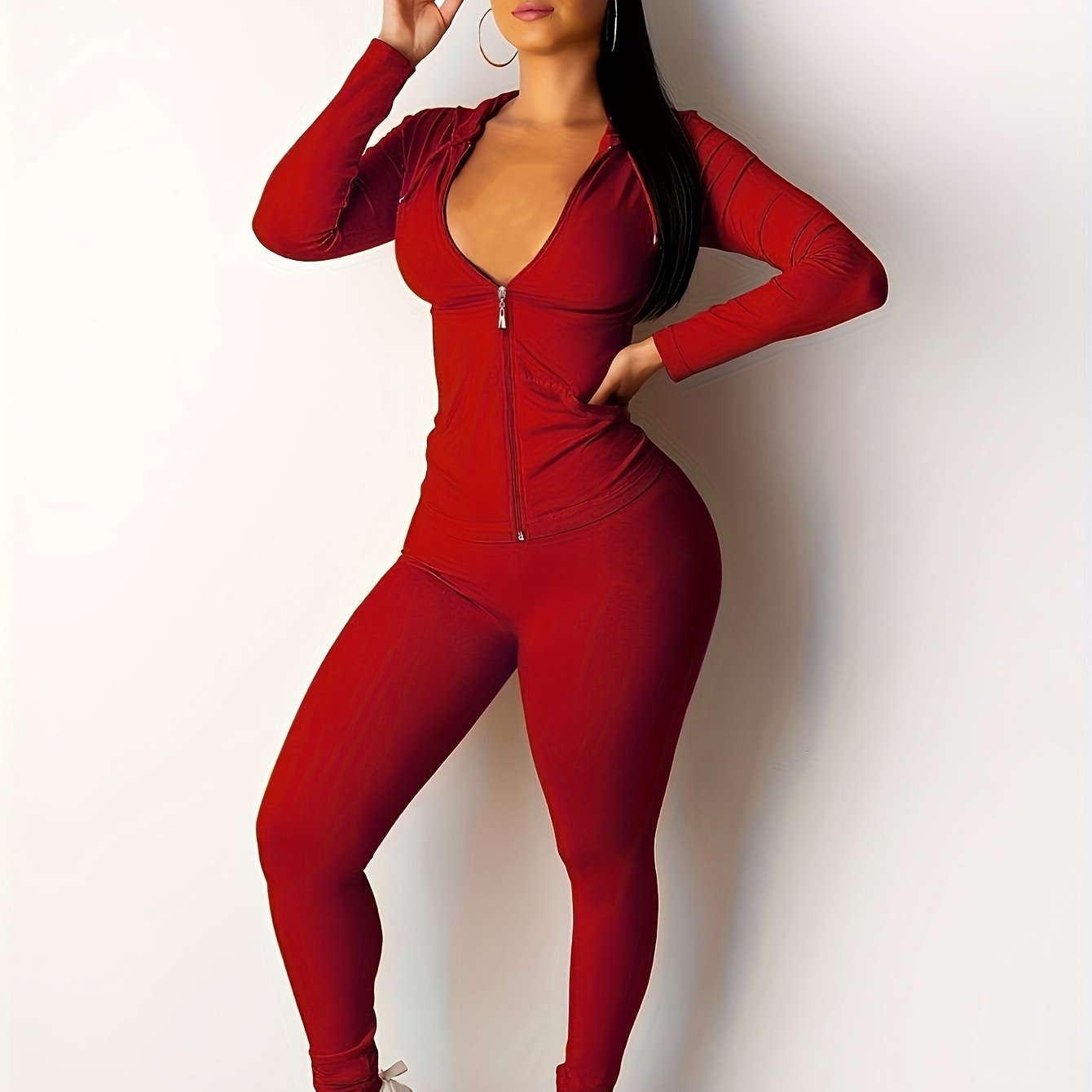 fachgo | Targeted Women'S Pants Set Two Piece Set Women Festival Fall Winter Top+Pant Sweat Suits Neon 2pcs Outfits Matching Sets
