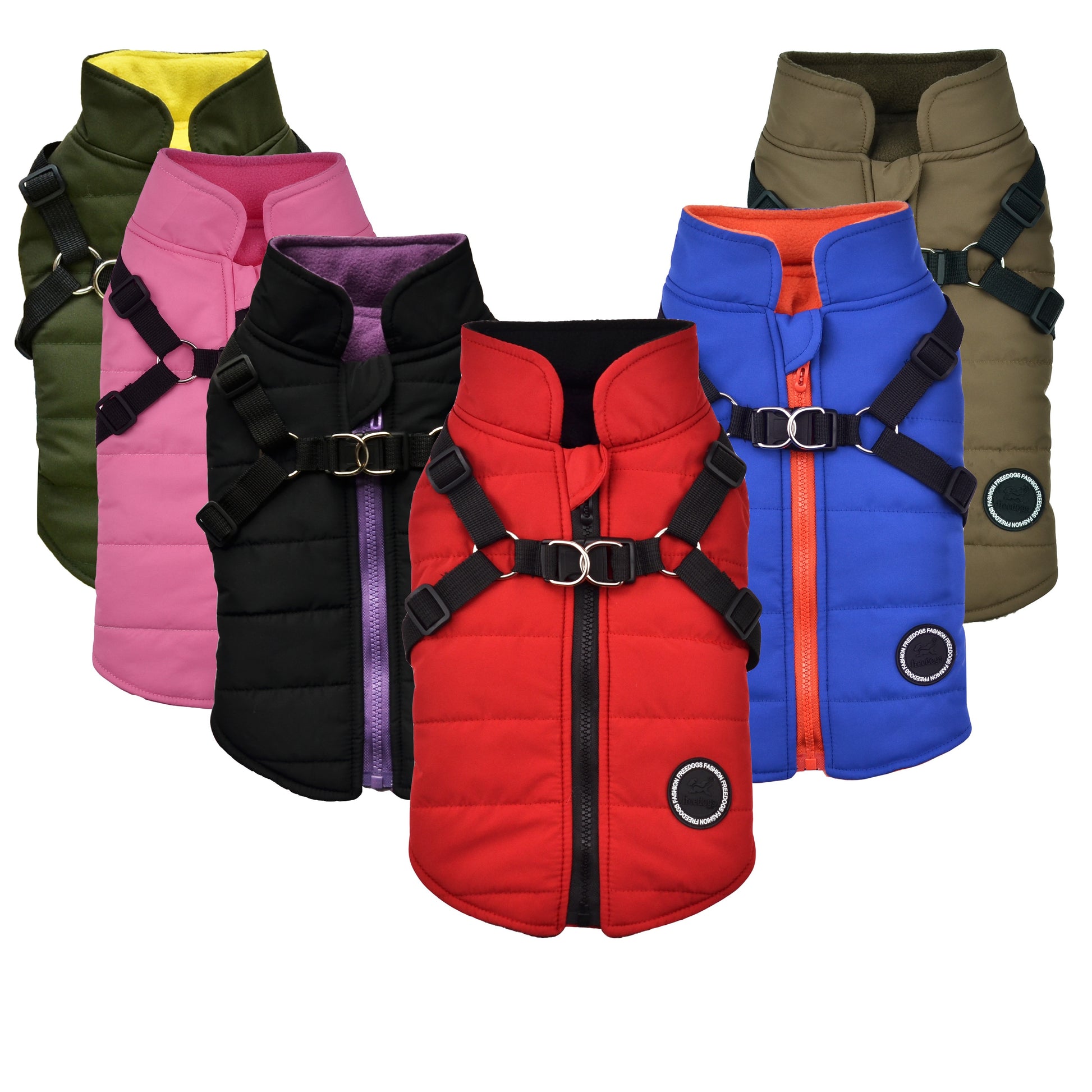fachgo | Warm Padded Dog Vest with Harness for Small And Medium Dogs - Red Coat for Extra Comfort And Security Christmas Gift