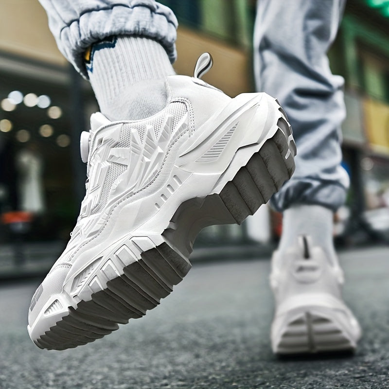 fachgo | Men'S Breathable Running Shoes - Lightweight Sneakers with Cushioned TPU Sole, Lace-Up Closure, Non-Slip Rubber Outsole - All-Season Gym, Jogging, Gym Footwear, Striped Design, Comfortable Fit, Fitness Enthusiasts