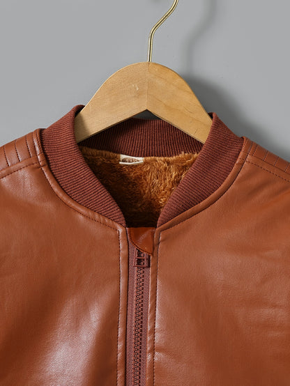 fachgo | 2025 Autumn Winter New Boys' -Lined Zip-Up Jacket