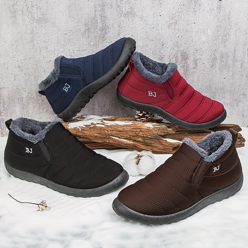 fachgo | Women Winter Boots Slip On Winter Shoes For Women Ankle Boots Female Snow Boots