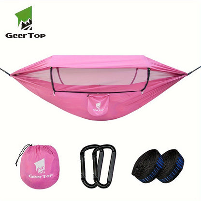 fachgo | GEERTOP 3in 1 Outdoor Hammock with Mosquito Net Sun Shelter, Double Sleep Rest Camping Hammock for Backpacking Travel Garden Park
