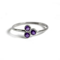 925 Sterling Silver Amethyst Cluster Ring for Women Stackable