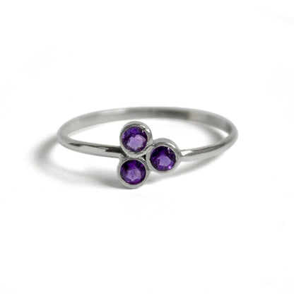 fachgo | Amethyst Cluster Sterling Silver Ring