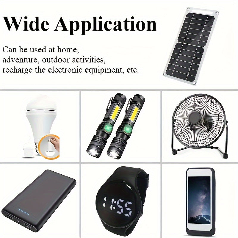fachgo | Solar Charging Panel - Portable USB Power Bank for Exterior Travel & Camping, Ideal for Phones, Flashlights, Fans Solar Phone Charger Solar Battery Charger