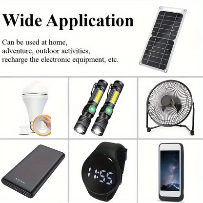 fachgo | Solar Charging Panel - Portable USB Power Bank for Exterior Travel & Camping, Ideal for Phones, Flashlights, Fans Solar Phone Charger Solar Battery Charger