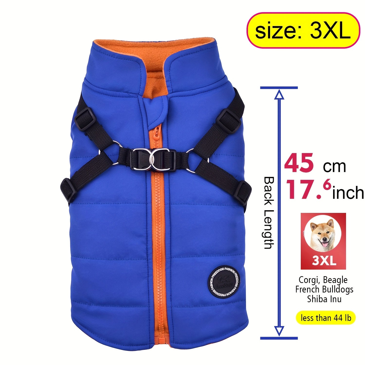 fachgo | Warm Padded Dog Vest with Harness for Small And Medium Dogs - Red Coat for Extra Comfort And Security Christmas Gift