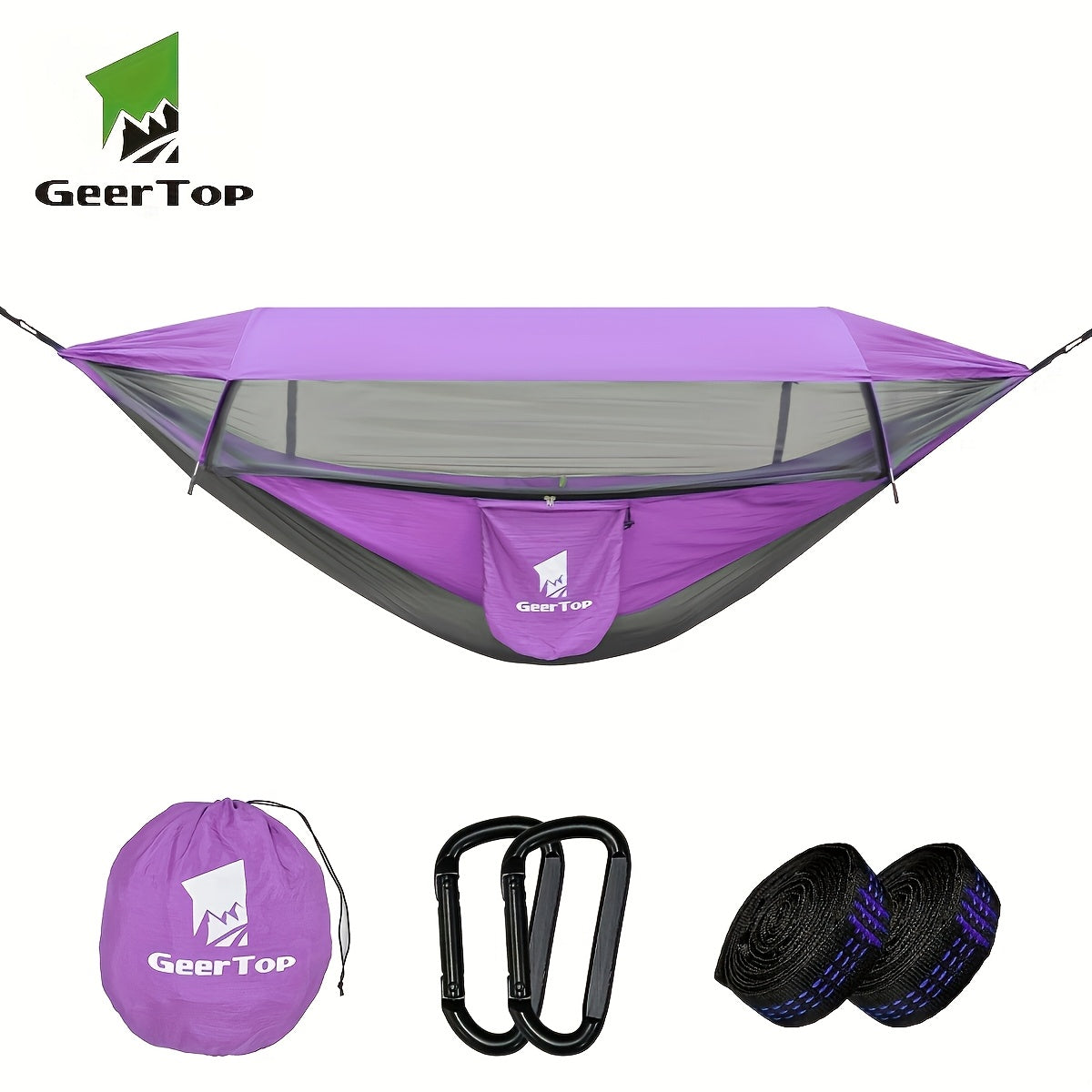 fachgo | GEERTOP 3in 1 Outdoor Hammock with Mosquito Net Sun Shelter, Double Sleep Rest Camping Hammock for Backpacking Travel Garden Park