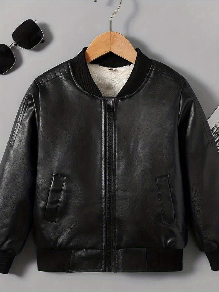 fachgo | 2025 Autumn Winter New Boys' -Lined Zip-Up Jacket