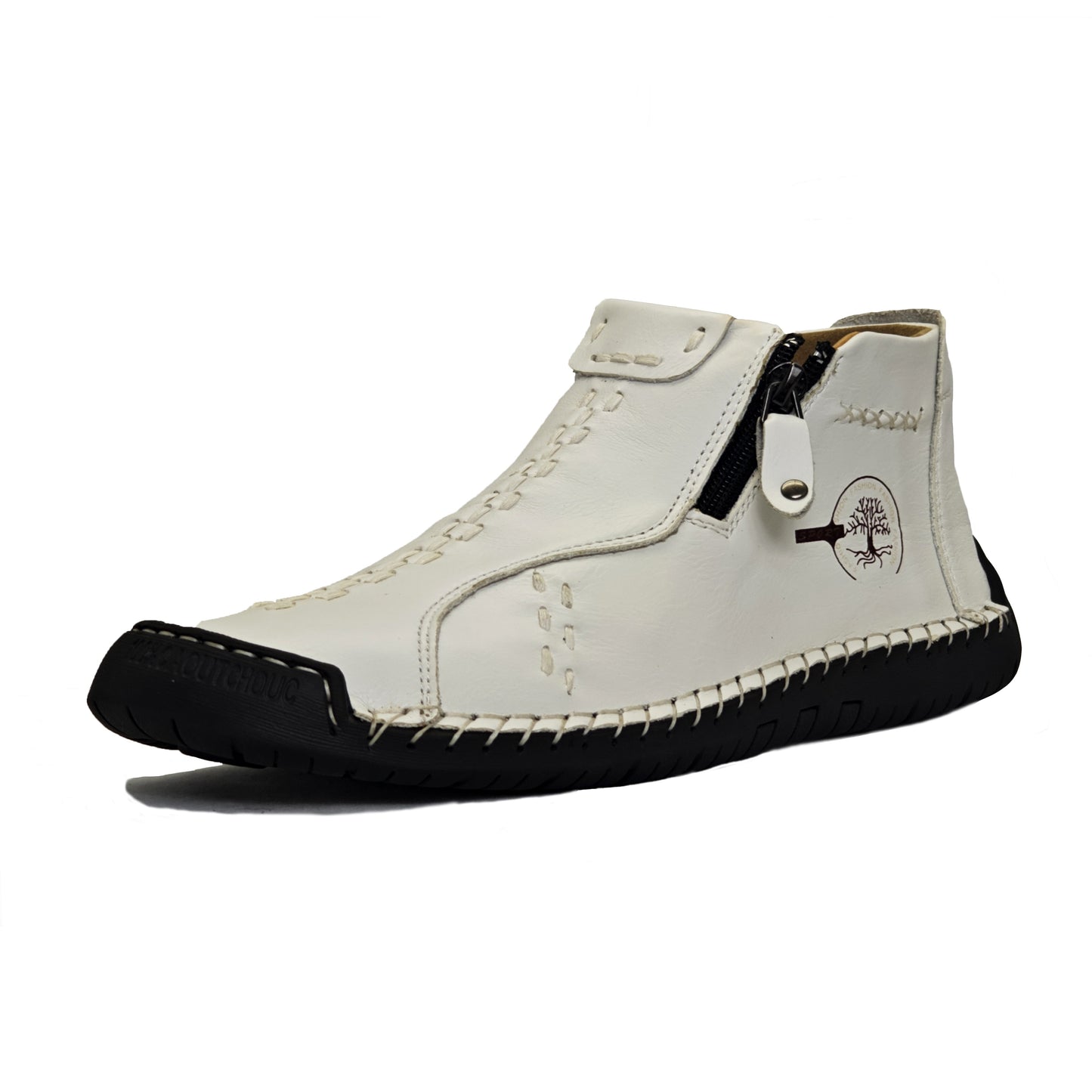 fachgo | Men's Handmade PU Boots with Zipper, Casual