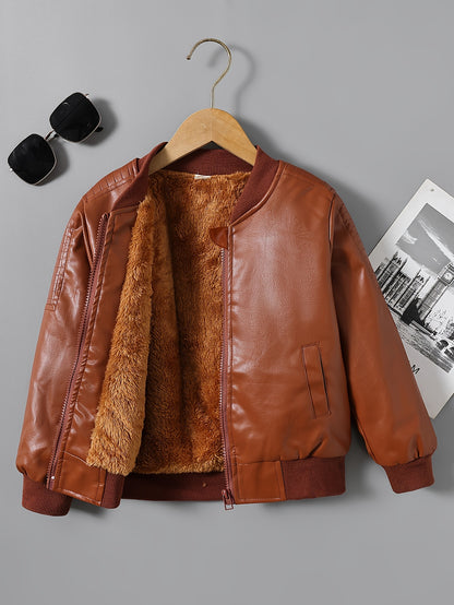 fachgo | 2025 Autumn Winter New Boys' -Lined Zip-Up Jacket