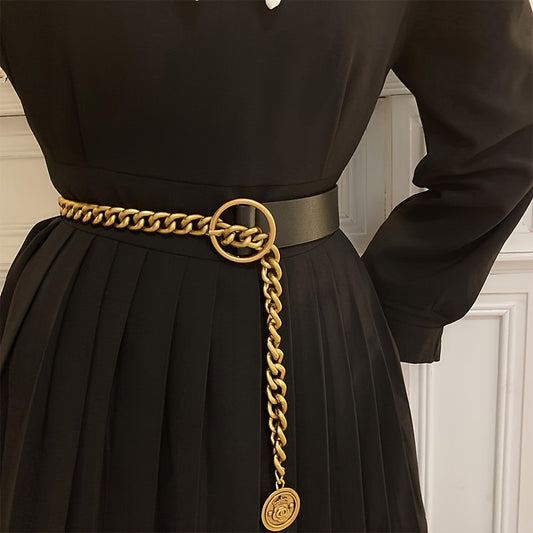 fachgo | Vintage Metal Chain Pendant Belt Decoration Suit Coat Skirt Dress Chain Stitching Belt For Women
