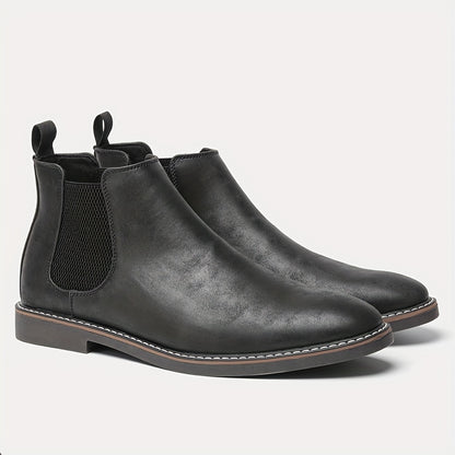 fachgo | [Brown Chelsea Boots] Brown Men's Chelsea Ankle Boots | Size 40-46, Pointed Toe, TPR Sole, Faux Cover with Black Elastic Band | Ideal for Casual Wear and Vacation