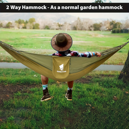 fachgo | GEERTOP 3in 1 Outdoor Hammock with Mosquito Net Sun Shelter, Double Sleep Rest Camping Hammock for Backpacking Travel Garden Park