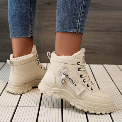 fachgo | Women’s Fleece-Lined Winter Ankle Boots