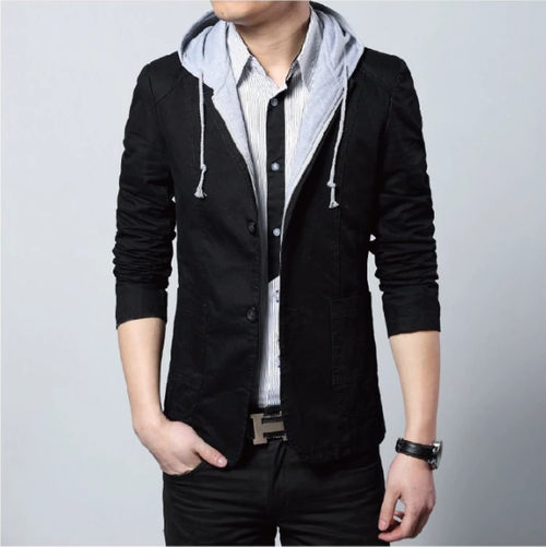 fachgo | Mens Street Style Hooded Blazer