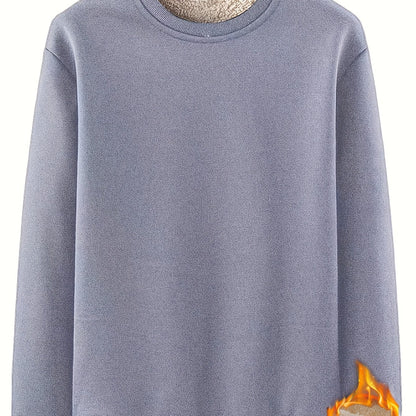 fachgo | New Men's Casual Fashionable Solid Color Crew Neck Sweatshirts For Autumn And Winter
