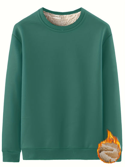 fachgo | New Men's Casual Fashionable Solid Color Crew Neck Sweatshirts For Autumn And Winter