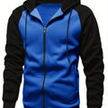 Men's Color Block Hooded Pullover Hoodie Sweatshirt