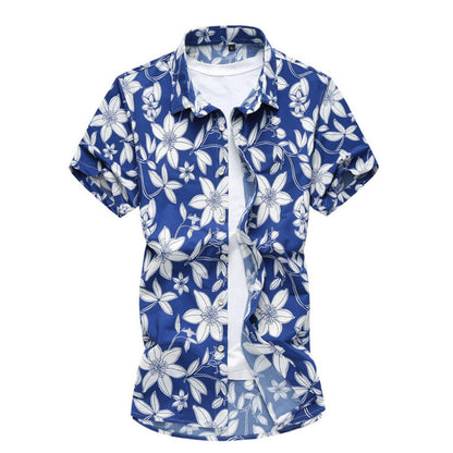 fachgo | Mens Short Sleeve Floral Shirt