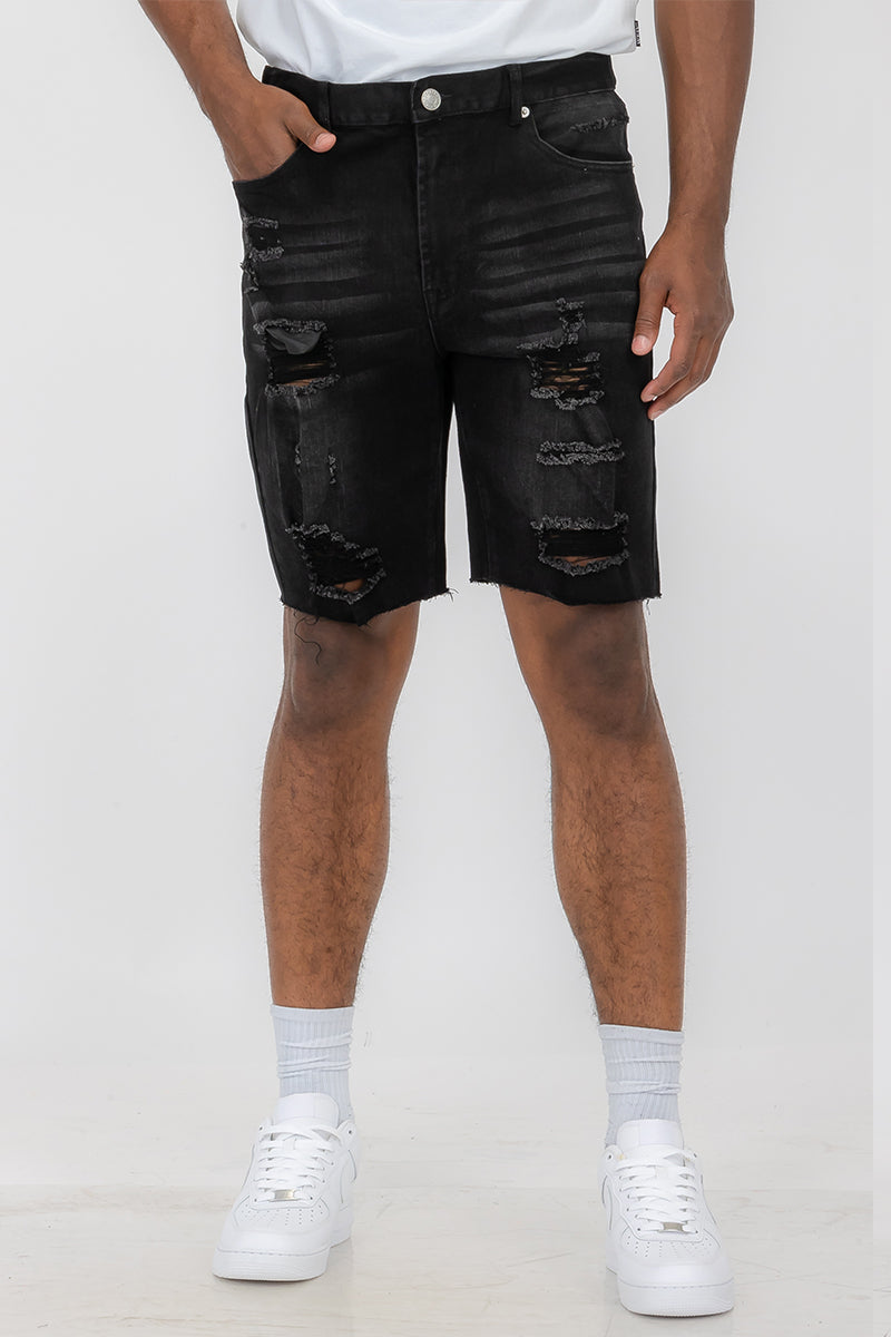fachgo | Mens Distressed Denim Shorts