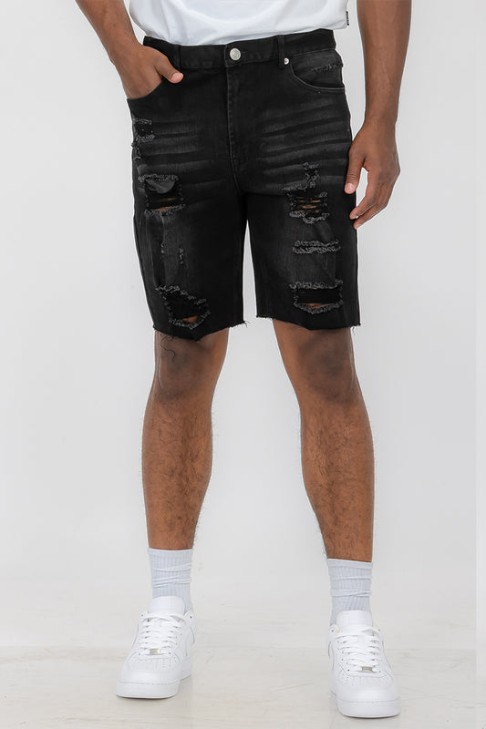 fachgo | Mens Distressed Denim Shorts