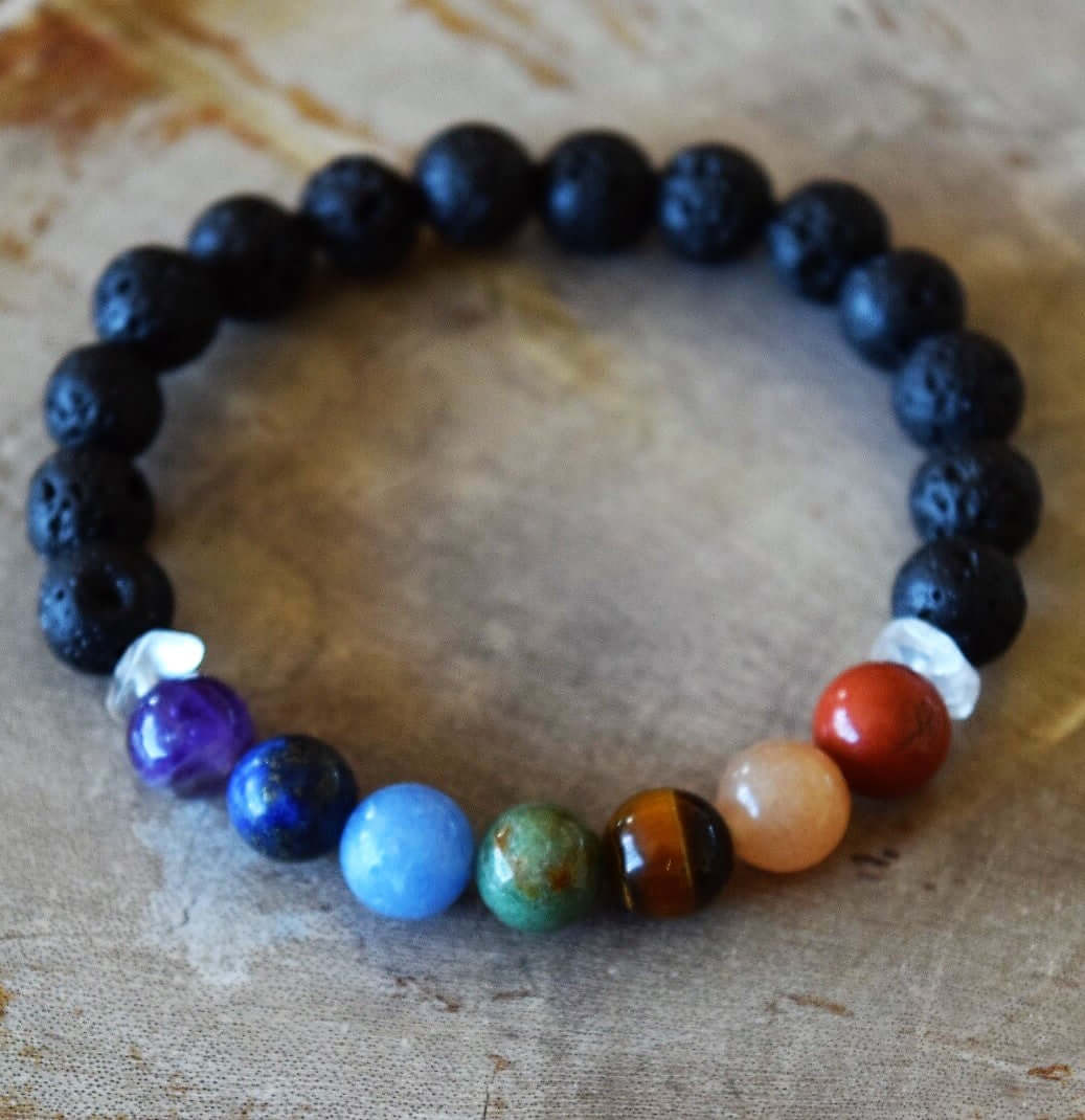 fachgo | Aromatherapy Chakra Diffuser Bracelet with Genuine Gemstones!